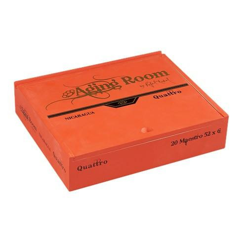 Altadis Aging Room Quattro Nicaraguan Maestro Cigars 20Ct. Box, orange cigar box with black and gold text and design