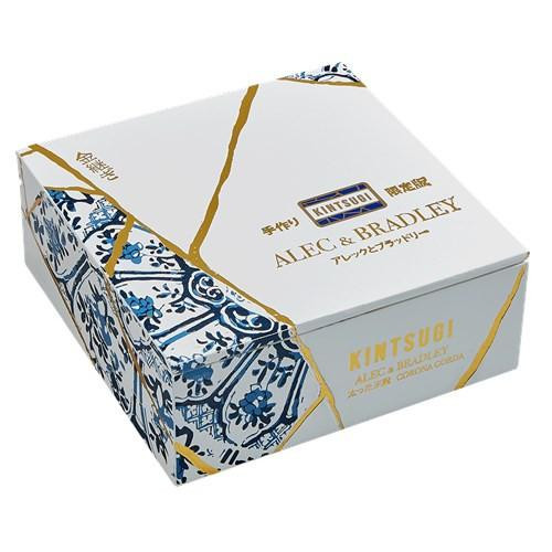 Alec Bradley Alec & Bradley Kintsugi Robusto Cigars 24Ct. Box, premium cigar packaging with elegant blue and gold design elements.