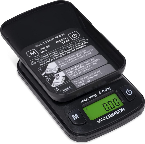 TRUWEIGH MINI CRIMSON COLLAPSIBLE BOWL SCALE, electronic compact digital kitchen scale with a collapsible crimson bowl and digital display.