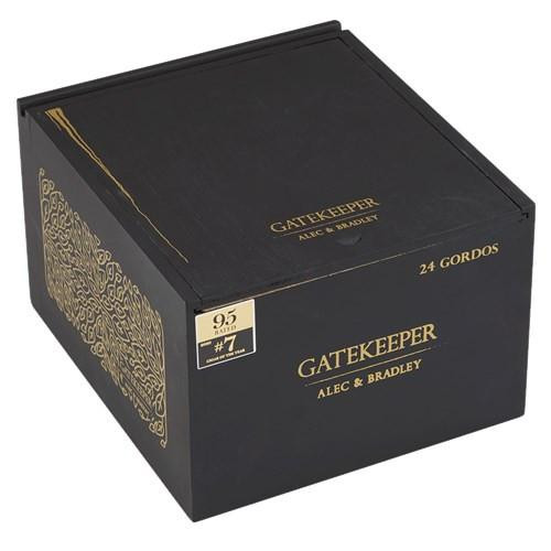 Alec & Bradley Gatekeeper Gordo Cigars 24 Ct. Box, black packaging with gold accents and logo design.
