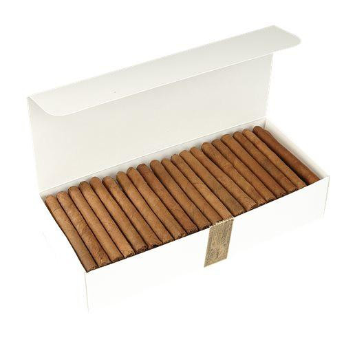 Victor Sinclair Cigarillos, a box of neatly arranged cigarillos with brown wrappers inside a white box.