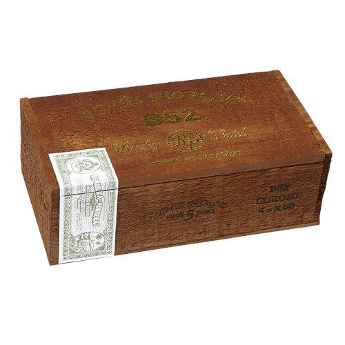 Rocky Patel The Edge B52 Cigars, wooden cigar box with gold and black lettering and a white seal sticker on the side.