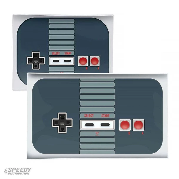 V Syndicate Glass Rolling Tray Small Controller, small glass rolling tray designed to resemble a classic video game controller with gray, red, and black colors.