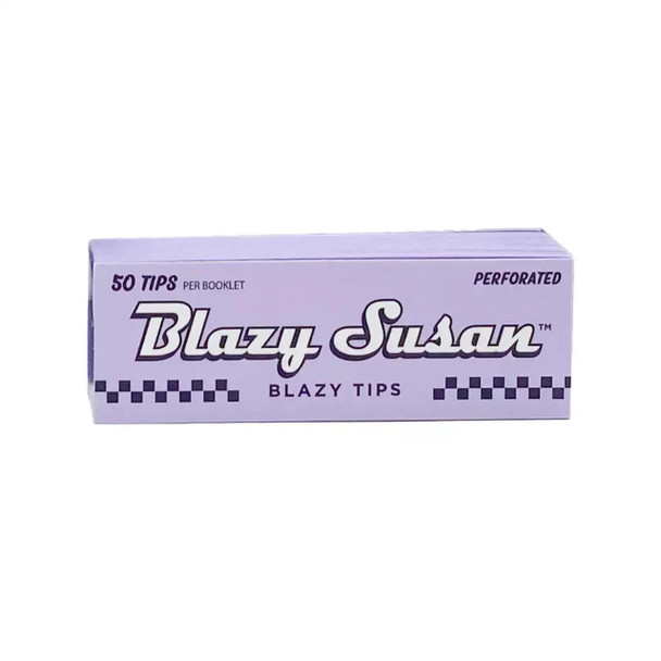Blazy Susan Purple Blazy Filter Tips 25Ct, purple perforated tips for rolling and smoking.