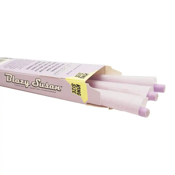 Blazy Susan Pre-Rolled Cones King Size 3Pk Purple, pack of three purple pre-rolled cone papers for smoking.