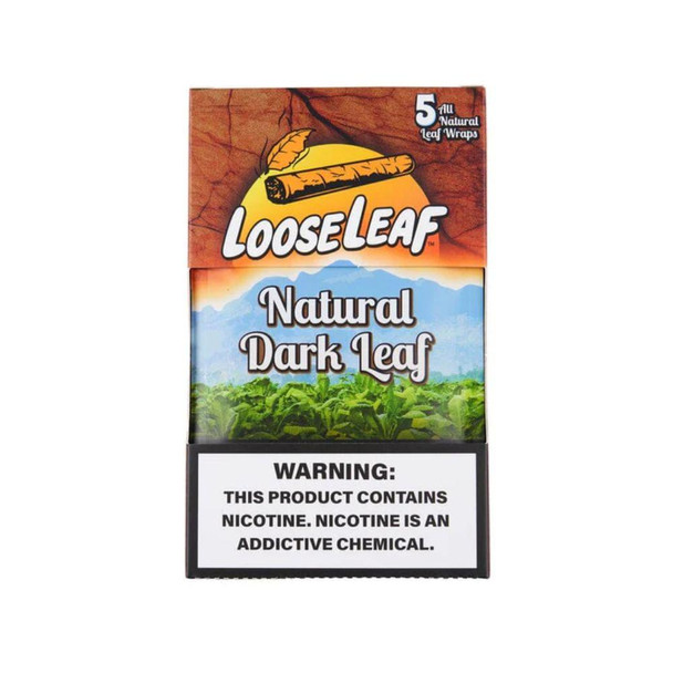 Loose Leaf, natural dark leaf tea 8 packs of 5, all natural whole leaf wraps with smoking warning label.