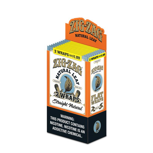 Zig Zag Natural Leaf Flat Wraps Straight Natural 10ct