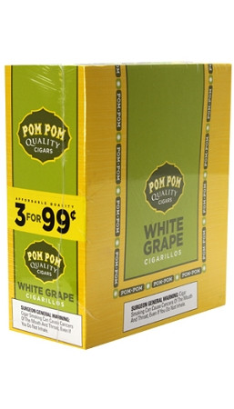 Pom Pom Foil Cigarillos White Grape 3for0.99