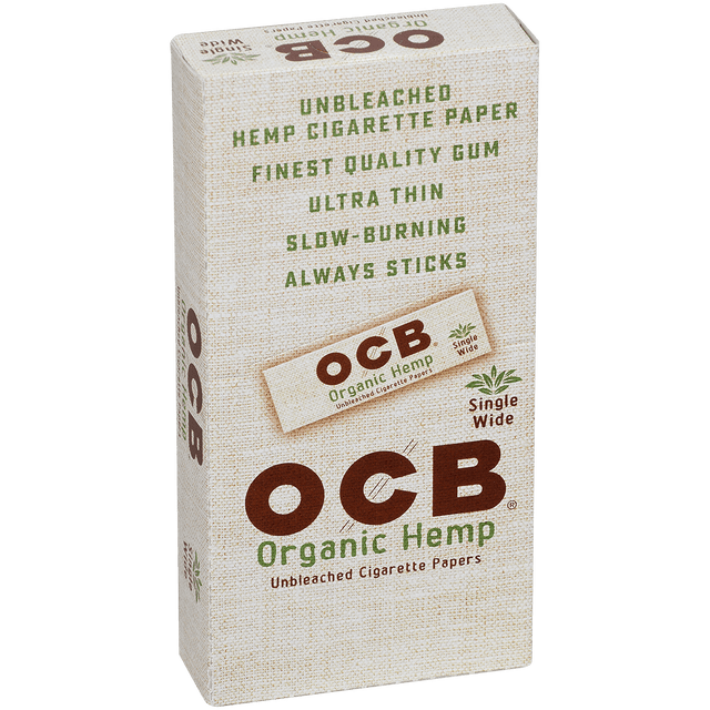 OCB Cigars Papers Organic Hemp Single Wide 24/50 Ct. Box