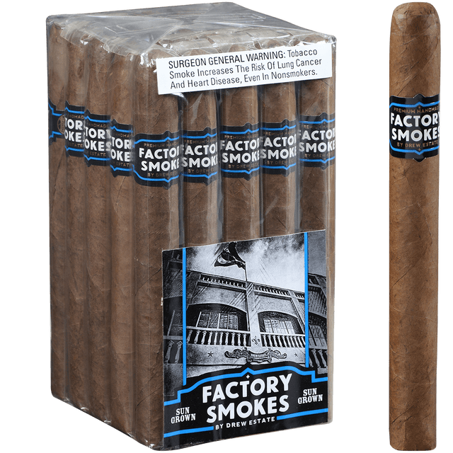 Factory Smokes Cigars Sungrown Churchill 25 Ct. Bundle 7.00x50