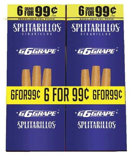 Splitarillos Grape Cigarillos 30 Pouches of 3
