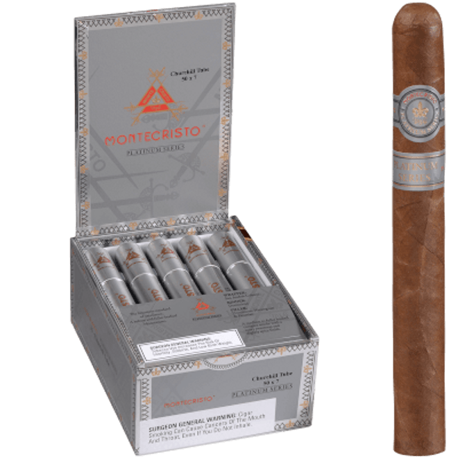 Montecristo Platinum Cigars Churchill Tube 15 Ct. Box 7.00X50