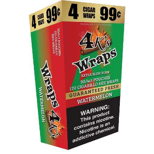 4 Kings Wraps 30/4 Pouches Watermelon