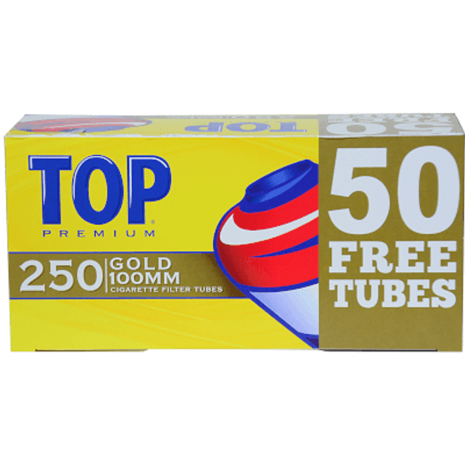 Top Cigarette Filter Tubes 100mm Gold Bonus 250 Ct. Box