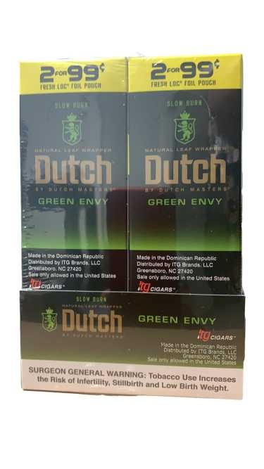 Dutch Masters Cigarillos Foil Green Envy 30 Pouches of 2