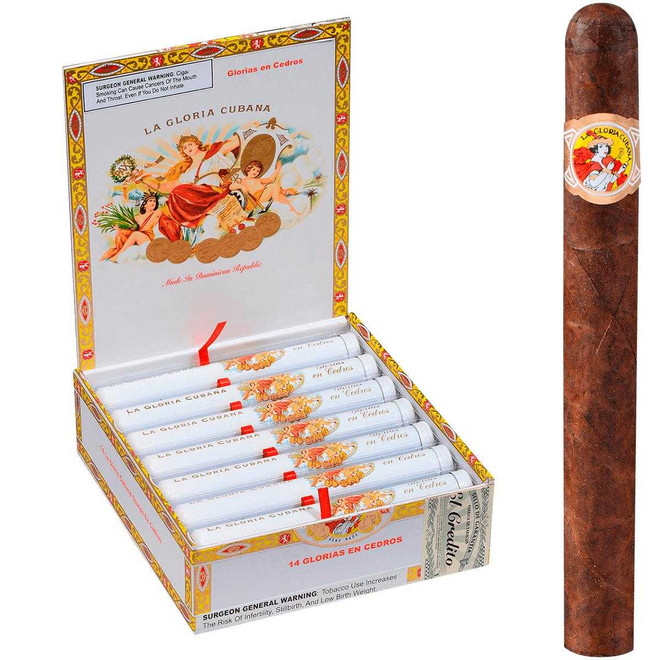 La Gloria Cubana Cigars En Cedros Natural Tubes 14 Ct. Box 6.75X48