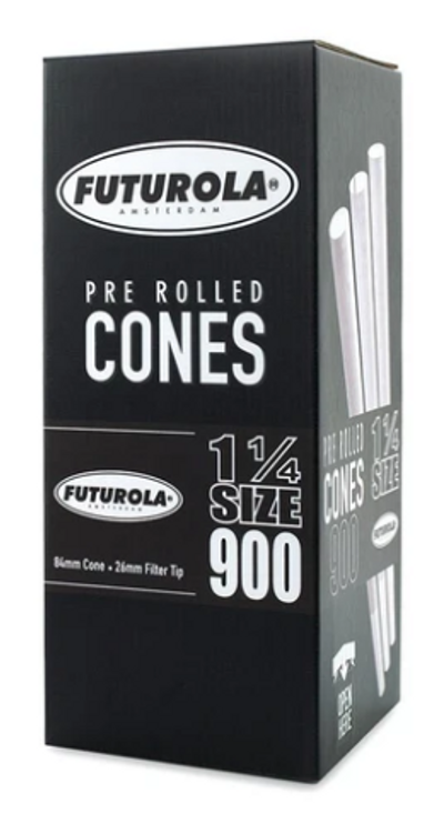 Futurola Pre-Rolled Straight Cone 1 1/4  Classic White  900 Ct