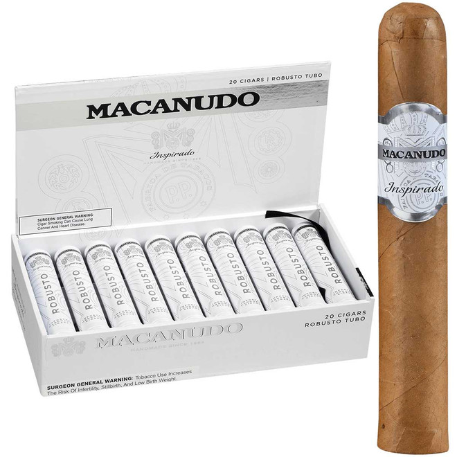 Macanudo Cigars Inspirado White Tubo 20 Ct. Box 5.00X50