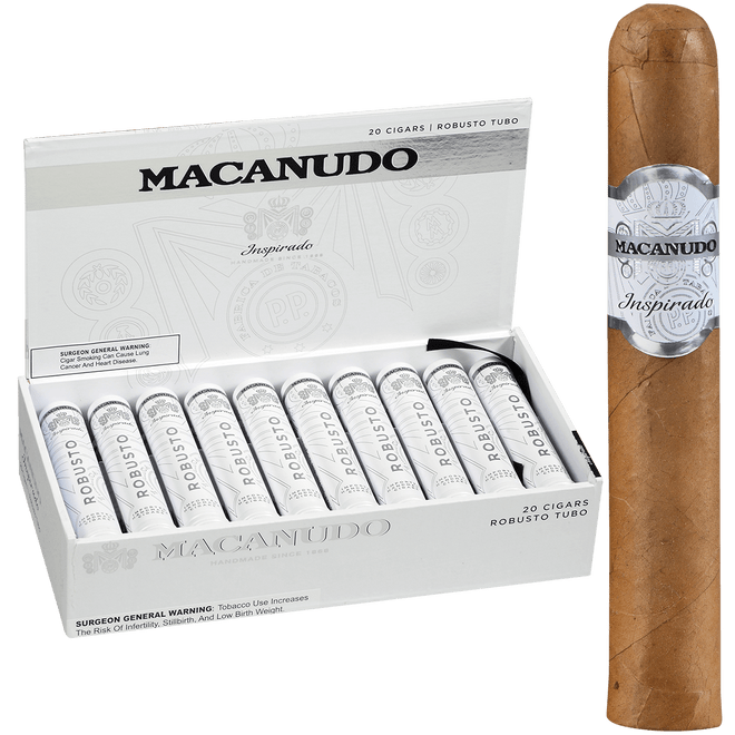 Macanudo Cigars Inspirado White Tubo 20 Ct. Box 5.00X50