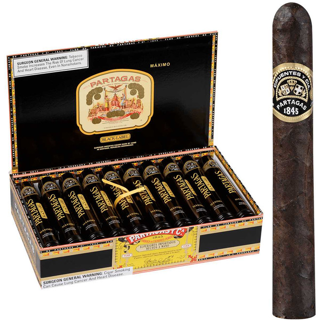 Partagas Cigars Black Label Maximo Alum. Tube 20 Ct. Box 6.00X50