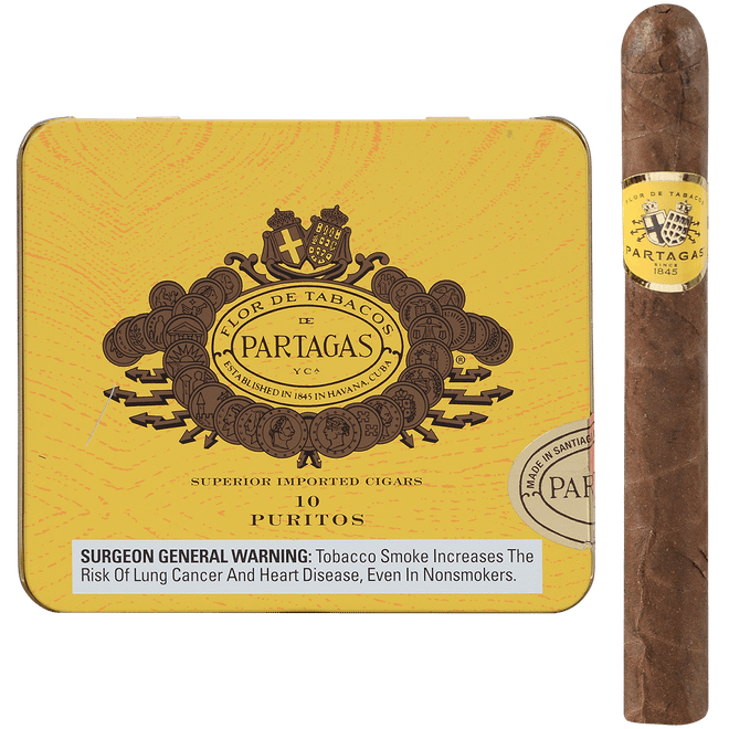 Partagas Cigars Puritos 10/10 Packs 4.19X32