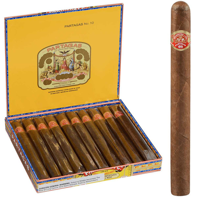 Partagas Cigars Number 10 10 Ct. Box 7.50X49