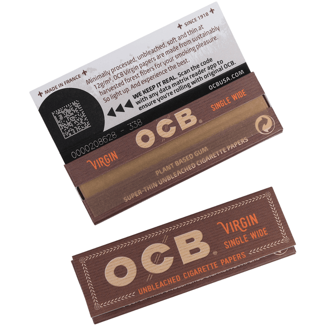OCB Cigars Unbleached Papers Virgin Single Wide 24/50 Ct.