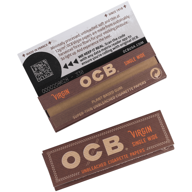 OCB Cigars Unbleached Papers Virgin Single Wide 24/50 Ct.