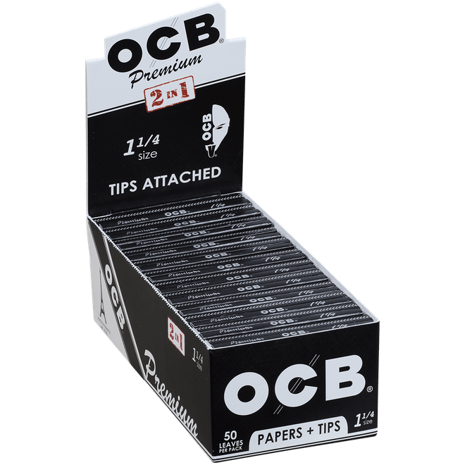 OCB Cigars Papers Premium 1 �� Plus Tips 24/50 Ct. Box