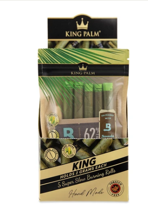 King Palm Pre-Rolls - 5pk w/ Boveda - King Size - 15ct