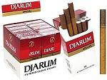 Kretek International Djarum Filtered Clove Cigars Special 10/12 Packs, box of flavored clove cigarettes with several packed cigars inside.
