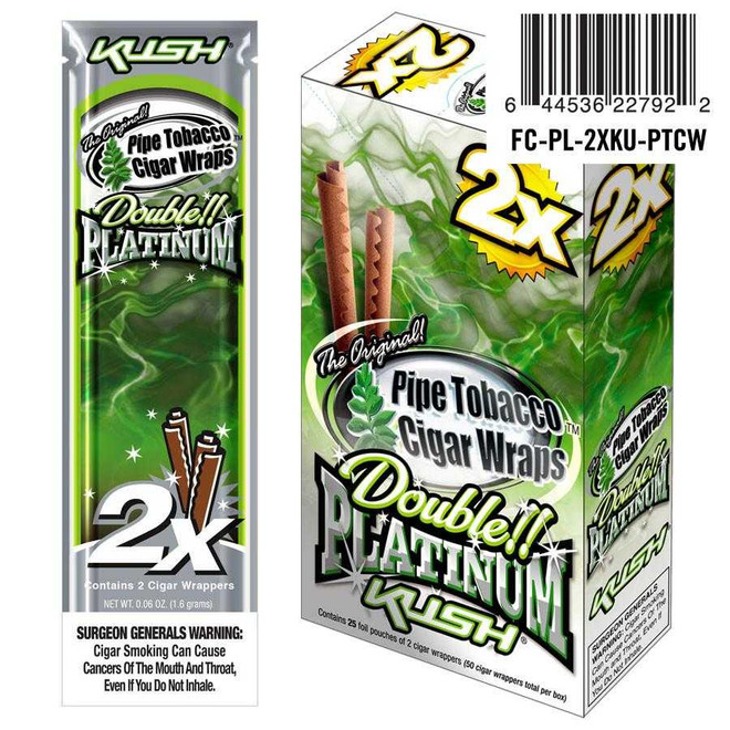 Double Platinum Blunt Wraps Kush 25/2 Ct