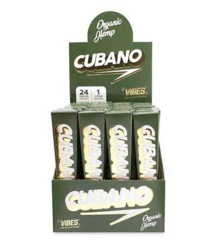 Vibes Cubano King Size Organic Hemp Cone Display 24ct