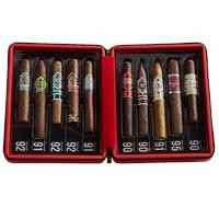 CAO Champions Cigars Sampler III 10Ct. Box, a red cigar box displaying ten assorted cigars with various band designs and sizes.