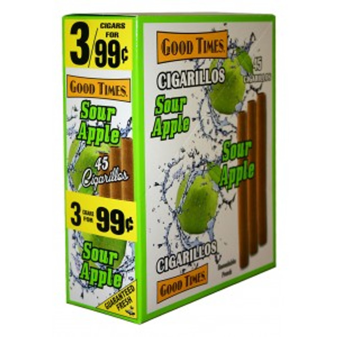 Good Times Cigarillos Sour Apple Pouch 15 Pouches of 3