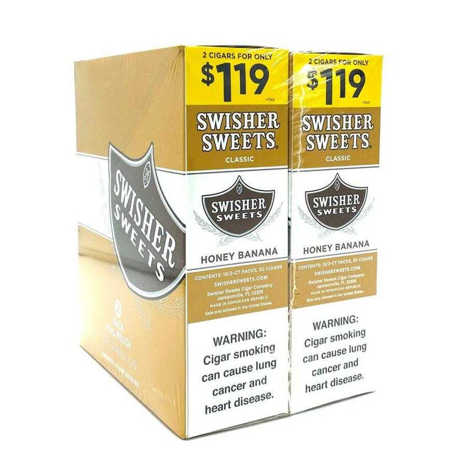 Swisher Sweets Cigarillos Honey Banana 30 Pouches of 2