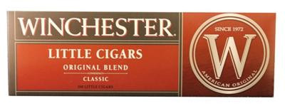Scandinavian Tobacco Winchester Little Cigars Classic King Soft, packaging of Winchester Little Cigars with classic design and logo.