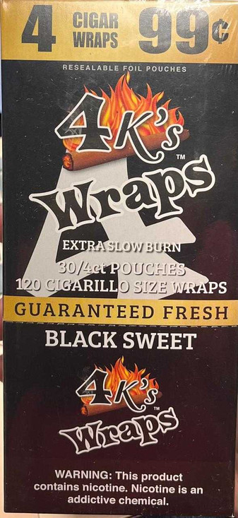 4 Kings Wraps 30/4 Pouches Black Sweet