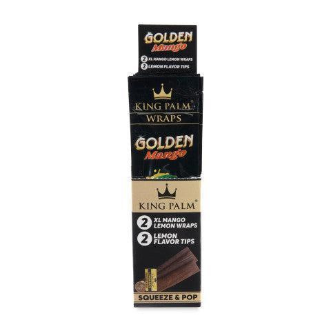 King Palm Wraps King Palm XL Wraps Golden Mango, product box with lemon-flavored tips and 15-pack size