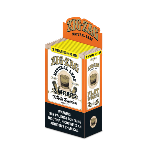 Zig Zag Natural Leaf Flat Wraps White Russian 10ct