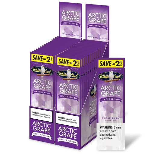 White Owl Cigarillos Arctic Grape 30 Pouches of 2
