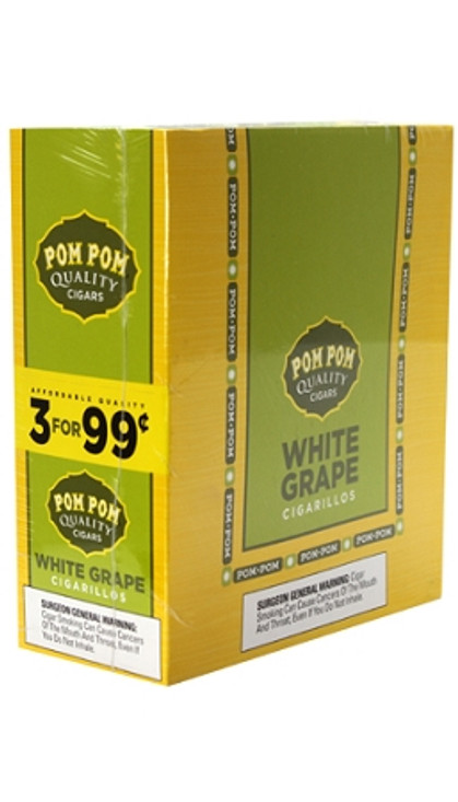 Pom Pom Foil Cigarillos White Grape 3for0.99