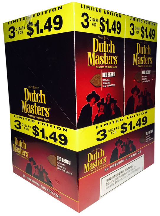 Dutch Masters Cigarillos Red Berry Foil 20 Pouches of 3