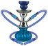 Starbuzz Tobacco 10' Pumpkin 2-Hose Premium Hookah, blue and silver decorative hookah with multiple hoses and a bulbous base.