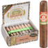 Arturo Fuente Cigars Rothschild Natural 25 Ct. Box, open cigar box with 25 cigars and one individual cigar standing next to it.