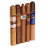 Southern Draw Cigar Sampler 5 Cigars, an assortment of five cigars in varying shades from light to dark with branded bands showcasing different flavors and styles.