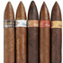 AJ Fernandez Diesel Unholy 5-Cigar Cocktail Sampler, five cigars with varying brown and dark wrapper colors and decorative bands.