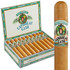 Alec Bradley Caribbean Cask Robusto Cigars 20Ct. Box, open box showing neatly arranged cigars with colorful labels featuring tropical design and the Alec Bradley logo.