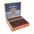 Alec Bradley Superstition Churchill Cigars 20Ct. Box, open wooden cigar box displaying 20 cigars with band labels, inside a branded blue and beige lid.