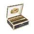 Brick House Maduro Robusto Cigars 25Ct. Box, opened cigar box with 25 cigars neatly arranged inside, featuring gold and black labels, and a colorful illustration on the lid.